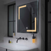 LED Spiegel Quadratisch | Touch-Schalter | Warmweißes Licht - Reyze Seria Salono Model 3